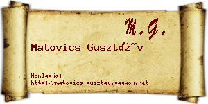 Matovics Gusztáv névjegykártya