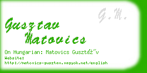 gusztav matovics business card